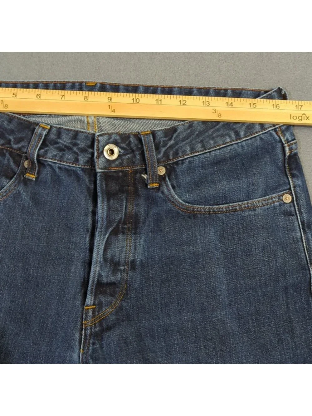 G Star Raw Jeans Men's 33x34 Fits 33x32 Blue 3301 Slim Straight Button Fly Denim